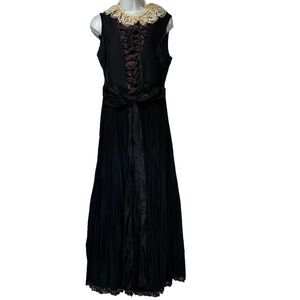 Vintage bayerische staatsoper munchen black lace pleated victorian gothic dress